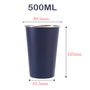 <span class=keywords><strong>Reuseable</strong></span> ngoài trời một lớp 16oz sơn tĩnh điện thép không gỉ pint Stackable cup - Product Image 4