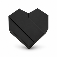 Boîte cadeau personnalisée en obsidienne noire en forme de cœur, emballage mat couleur unie pour bijoux, vente au détail et marques de gros