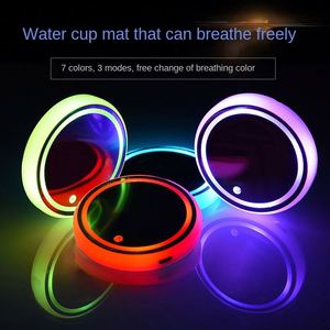 Sous-verres colorés antidérapants pour voiture, sous-verres lumineux LED rechargeables par USB solaire - Product Image 3
