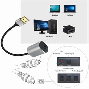 <span class=keywords><strong>Adaptateur</strong></span> audio optique USB A vers Toslink, émetteur numérique <span class=keywords><strong>SPDIF</strong></span> unidirectionnel pour ordinateur portable, connexion par fibre optique - Product Image 3