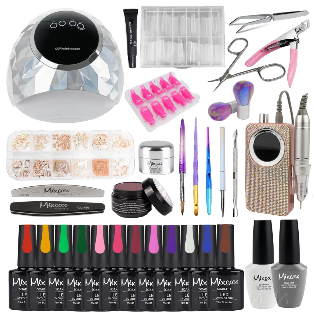 Mixcoco 2022 Manicure kit complet uas tool set Gel polish Wholesale Nail Art 15 ml Nail Gel Polish UV gel Led Lamping Nail Kit