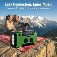 Radio NOAA con Manivela y Linterna, Batería Recargable de 5000 mAh, Alarma SOS, Kit para Campismo y Senderismo al Aire Libre