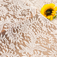Tissu en dentelle française tissée écologique Curlicue pour robes de mariée et de soirée, broderie florale douce, 100 % polyester, style sexy