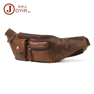 Bolso de Cintura de Cuero Genuino para Hombre, Estilo Retro Multifuncional de Gran Capacidad, Color Chocolate Marrón - Product Image 3