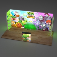 Stand d'exposition portable Lintel avec caisson lumineux publicitaire, en PVC/Aluminium, modulaire, avec éclairage LED, pour toile de fond
