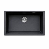 Fregaderos de Cocina Rectangulares Modernos de Lujo, de Granito Negro, Cuarzo y Piedra Artificial, de un Solo Tazón, para Instalar Sobre la Encimera, con Desagüe de Alta Calidad