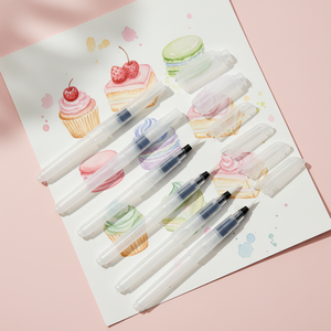 Ensemble <span class=keywords><strong>de</strong></span> 6 stylos pinceaux à eau rechargeables, en nylon et plastique, pour aquarelle, calligraphie, peinture, bricolage, artisanat, fournitures artistiques - Product Image 4