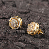 Boucles d'oreilles clous Hip Hop superposées en zircon cubique pour femmes, bijoux de rappeuse
