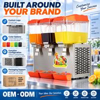 Boissons de cafétéria à succès commercial avec robinet, machine à jus réfrigérée à trois cylindres, boissons de bar à jus