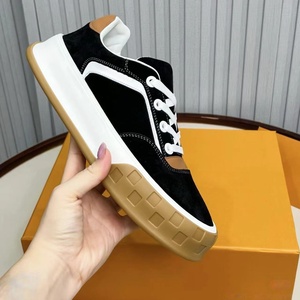 Men's Evergreen Spring/Summer Fashion Trend Breathable Retro Chunky Shoes luxury designer Suede Denim Panel Court Sneakers - Product Image 1