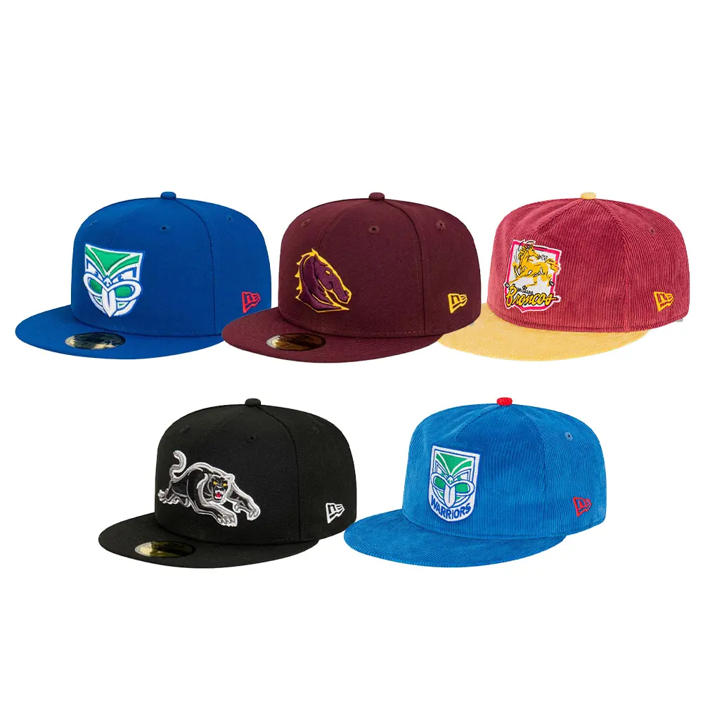 Venta caliente Material de algodón Bordado Logo Australia Calzado Nrl League Rugby Hat Gorras de entrenamiento con cubos ajustables