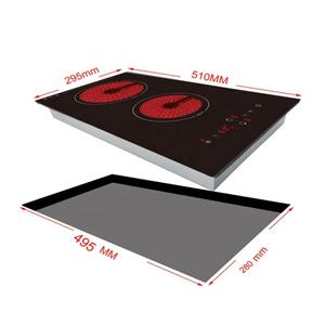 Table de cuisson à induction en verre céramique à 2 brûleurs intégrés, cuisinière infrarouge verticale 3000W - Product Image 6