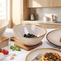 Service de vaisselle en céramique jaune coloré Collection de plats et assiettes gravés pour occasions de mariage