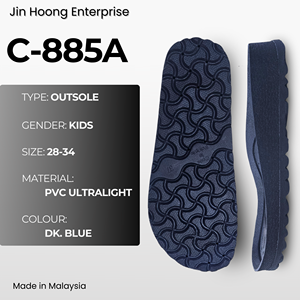 Jin Hoong C-885A para Niños, Suela de PVC Azul Oscuro, Ultraligera, Resistente al Agua, Cómoda, Duradera, Antideslizante, Diseño Ligero, 38 mm - Product Image 1