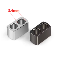 Adaptateur audio double jack 3,4 mm en alliage d'aluminium, séparateur en Y, connecteur de câble pour écouteurs et casque