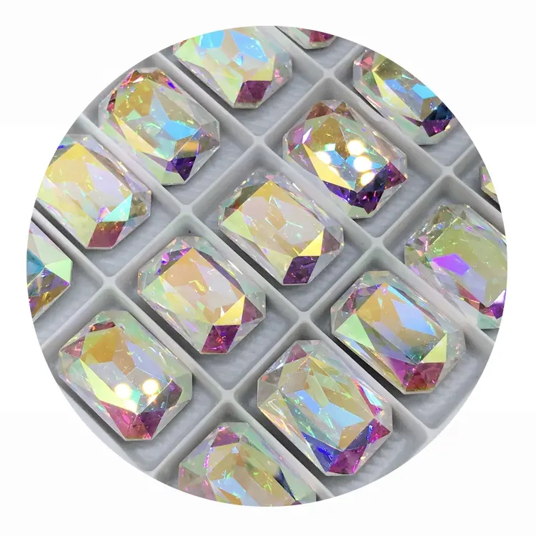 K9 cristal de vidro 13*18mm, pedras extravagantes em cristal ab octogon forma de strass