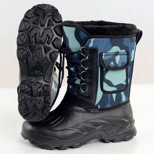 [Comprend des crampons antidérapants] Bottes de travail d'hiver pour hommes, imperméables et épaisses, à tige haute, camouflage, pour l'extérieur, imperméables et - Product Image 4