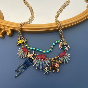 Gioielli Vintage, Collana Standard con Ciondolo a Forma di Animale Retrò, Stile Oceano, Conchiglia, <span class=keywords><strong>Corallo</strong></span>, Perla - Product Image 3