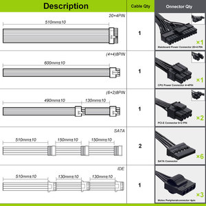 Fuente de Alimentación para PC T.F.SKYWINDINTL de 700W, Silenciosa, Negra, Ventilador de 120mm, 24 Pines, 12V, 150W, Refrigeración para Juegos, ATX, Computadoras de Escritorio, Servidores, EE. UU. - Product Image 6