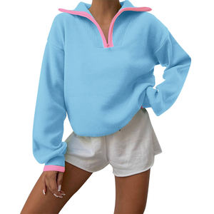 कस्टम ओम ओडीएम निर्माता महिला पोलो स्वेटर बुना हुआ सोरोरिटी हरा गुलाबी स्वेटर बुना हुआ स्वेटर - Product Image 6