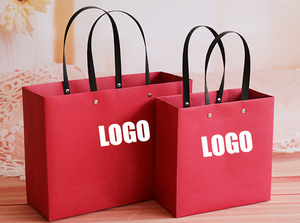 Xinrunjin Hand-Held Bags Pink Blue Cosmetic <b>Gift</b> Bags White Cardboard Coated for Women's Clothing-Brown Paperboard Stock - Product Image 5