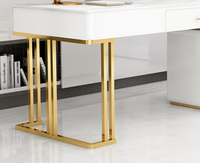 Bureau d'ordinateur de luxe au design moderne et simple pour bureau à domicile, idéal pour les professionnels de la beauté et de la médecine, avec chaise incluse