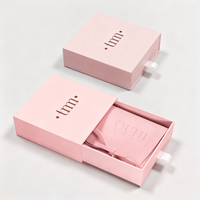 Boîte à tiroir rigide rose personnalisée avec logo et marquage métallique, plateau coulissant pour cosmétiques et cadeaux, vente en gros