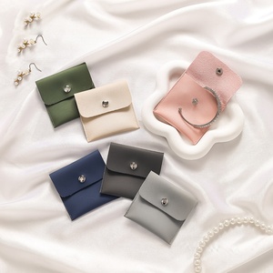 High End Custom Logo <b>Jewelry</b> Gift Bag Button PU Leather Luxury <b>Jewelry</b> Pouch with Logo - Product Image 2