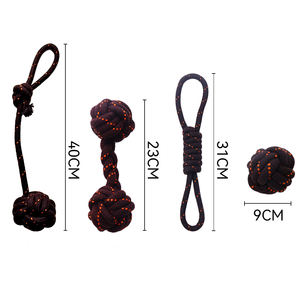 Giocattoli per Cuccioli Set da 4 Giochi da Masticare per Dentizione in Filo di Cotone Naturale Peluche per Cani Giocattoli Carini per Compleanno Animali Domestici - Product Image 2