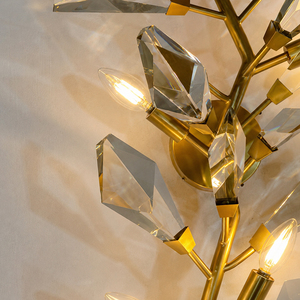 Natural Twig Shape Crystal <b>Wall</b> Lamp Multi Crystal Ornaments For Duplex Entryway Commercial <b>Wall</b> Lighting - Product Image 2