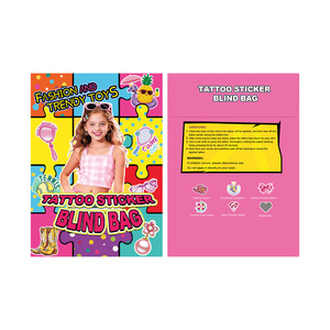 Set de Bolsas Sorpresa de Calcomanías de Tatuajes de Moda de Dibujos Animados para Niños, Calcomanías Impermeables para Arte Corporal, para Estilo y Disfraces - Product Image 6