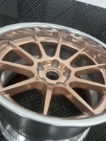 En stock, liquidation spéciale, jantes forgées personnalisées en 2 parties, 18 pouces, 5x120.65, jantes à rebord profond polies en or rose pour Chevrolet Nova 1966
