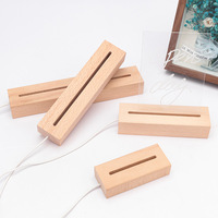 Vente en gros de panneaux d'affichage en acrylique effaçables DIY, lampe de nuit LED USB, lampe en bois de hêtre, décoration d'intérieur, cadeau personnalisé OEM
