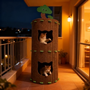 Eco-Premium Cat <b>Bed</b> <b>Cave</b> – Soundproof Foldable Felt Hideaway, Enclosed Scratch Resistant Design - Product Image 6