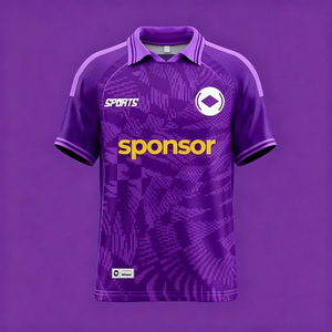 Maillot de football rétro personnalisé maillot de football vintage du club de sport universitaire maillot de football en polyester de haute qualité avec col - Product Image 2