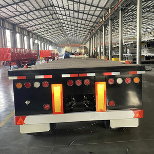 Promotion : Semi-remorque plateau personnalisable 40 pieds à 4 essieux pour le transport de tuyaux en acier, conteneurs et machines - Product Image 5