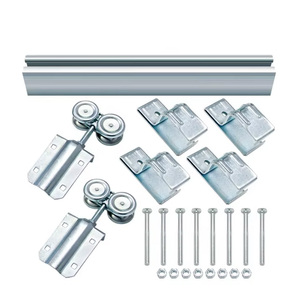 Kit d'accessoires de poulie pour porte coulissante industrielle moderne en acier, roue à roulement suspendu, roulement à billes, zinc blanc, épaisseur 4 mm, garantie 1 an - Product Image 1