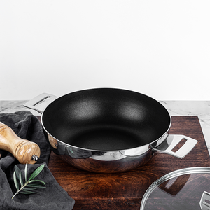 Échantillon gratuit <span class=keywords><strong>Wok</strong></span> de cuisson antiadhésif à fond d'<span class=keywords><strong>induction</strong></span> ODM 3 plis en <span class=keywords><strong>acier</strong></span> inoxydable <span class=keywords><strong>Wok</strong></span> sauteuse - Product Image 2
