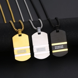 Tarnish Free Fashion <b>Men</b> Gold <b>Silver</b> 2 Tone Jewelry Stainless Steel Diamond <b>Necklace</b> - Product Image 1