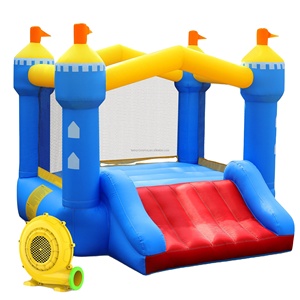 Château gonflable pour enfants avec toboggan pour intérieur, extérieur, jardin, château gonflable commercial pour location de fêtes d'anniversaire - Product Image 1