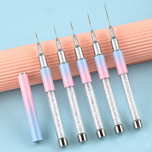 Pinceau de précision pour nail art, 5 tailles (7mm, 9mm, 12mm, 15mm, 20mm), ultra fin, pointe fine, micro-gel UV, pour détails, manucure, salon de beauté - Product Image 2