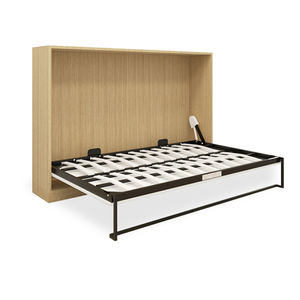 เตียงเมอร์ฟี่แบบบูรณาการที่ทันสมัยพร้อมตู้เสื้อผ้าซ่อนผนังและระเบียงการศึกษาพับได้เฟอร์นิเจอร์สไตล์แผงเตียงที่มองไม่เห็น - Product Image 4