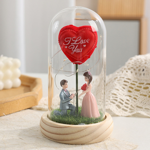 Đồ trang trí máy tính để bàn sáng tạo xuyên biên giới, đèn ngủ quà tặng ngày valentine, hoa vĩnh cửu, hoa hồng, bóng thủy tinh, - Product Image 5