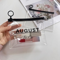 Sac Ziplock Transparent Personnalisé Sac Cosmétique en PVC Durable avec Fermeture Éclair Logo Imprimer Petit Transparent Pochette Emballage Sacs pour Bijoux