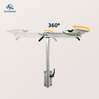 Table pliante réglable en hauteur, pivotante, en alliage d'aluminium, ARGENT, pour camping-cars, caravanes, hôpitaux, appartements