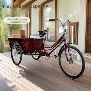 Triciclo Manual <span class=keywords><strong>para</strong></span> <span class=keywords><strong>Adultos</strong></span> de 24 Pulgadas, Una Velocidad, Acero al Carbono Reforzado, Llantas de Aleación de Aluminio, Marco Desmontable, Carga Máxima de 300 kg - Product Image 2