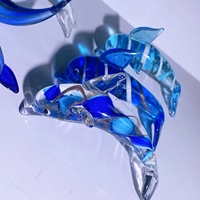 Dauphin en verre de Murano soufflé à la main, animaux marins, requin baleine, jouet décoratif