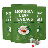 Sampel gratis teh daun kelor bubuk daun moringa penurun berat badan teh dengan kelor