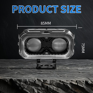 LELANPU Phares antibrouillard <span class=keywords><strong>mini</strong></span> <span class=keywords><strong>moto</strong></span> Motowolf Accessoires <span class=keywords><strong>moto</strong></span> Projecteur laser LED auxiliaire 2 lentilles Feux de travail - Product Image 6