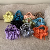 Mode tissé à la main Crochet sac panier fourre-tout seau sacs de soirée Banquet main sac à bandoulière femme fête sac à main Sac tendance 2024 sac